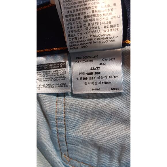 Levi’s 505 Regular Fit Jeans Men’s 42x32 Dark Wash Straight Leg Denim Blue USA - Picture 5 of 7